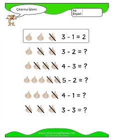 Çıkarma İşlemi Çalışma Sayfaları